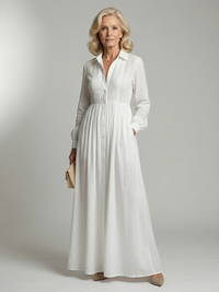Lioren | Soft Flow Maxi Dress - White