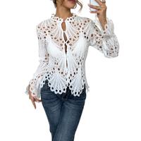 SARAH™ – Modern Hollow Detail Blouse - Off White