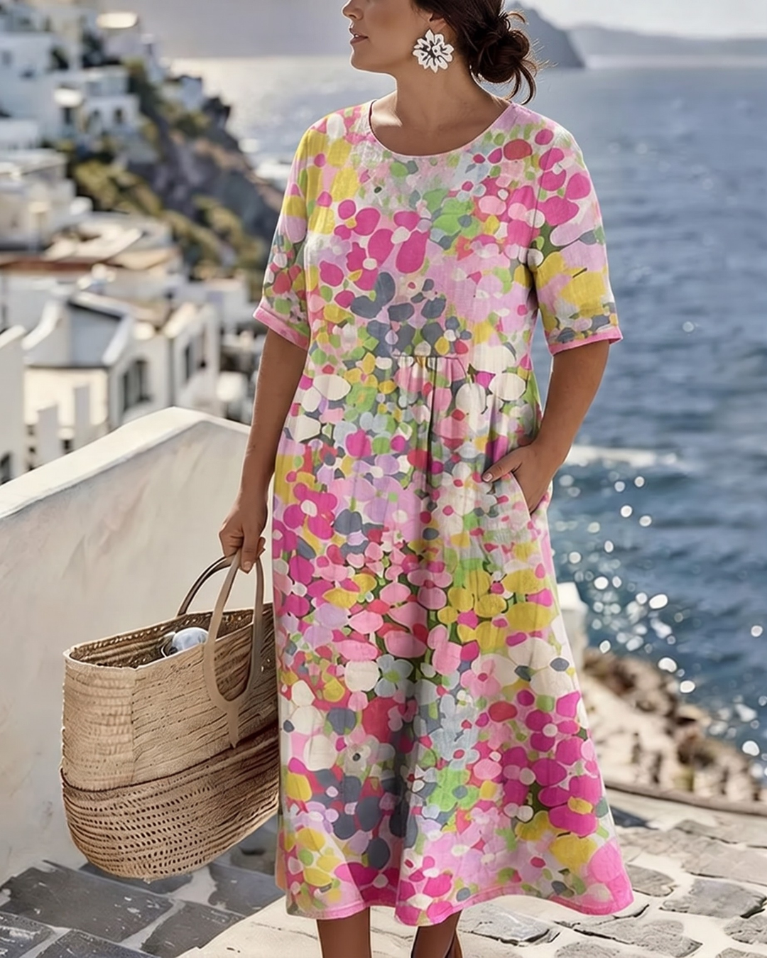 ELENA™ - ELEGANT FLORAL SUMMER MIDI DRESS (Restocked)