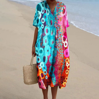 Amara™ | Vibrant Tie-Dye Summer Dress - Turquoise Mix