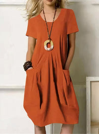 Kwani | Easy Casual Flow Dress - Orange