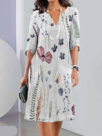 Eleanor | Floral Layered Dress - Off-white