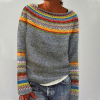 Mysa | Comfortable Sweater - Gray Orange