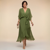 Monica | V-neck dress - Green