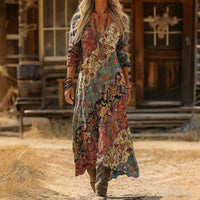 Evelyn | Vintage-Inspired Long Sleeve Casual Dress - Multicolor