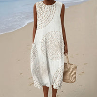 Luna™ | Retro Relaxed Dress - Beige