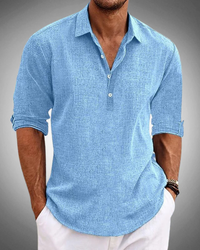 Michael | Refined Button-Front Classic Shirt - Blue