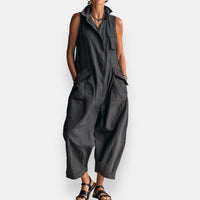 Geraldine - Oversized Sleeveless Jumpsuit - Black