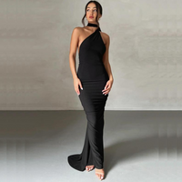 Margot™| Elegant Sleeveless Evening Halter Bodycon Dress - Black