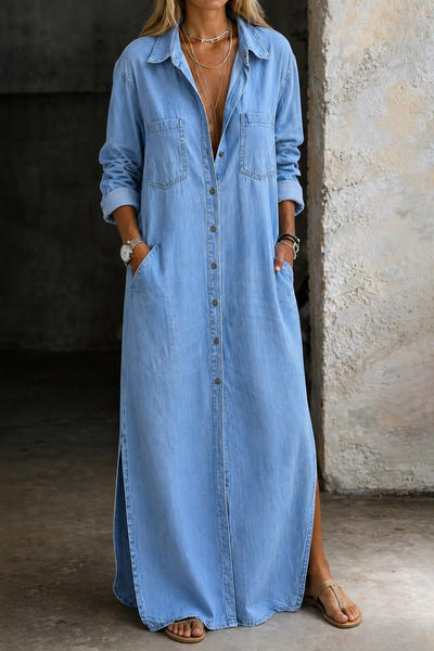 Delana Denim Button Down Dress Delana Denim Button Down Dress