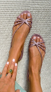 Sandra - Golden Summer Elegance Sandals - Pink