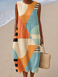 Iris™ Geometric Print Midi Dress - Multicolor