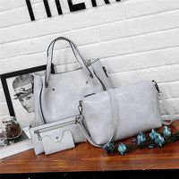 Sutton | Women Stylish Retro 4-Piece Bag Set - Grey