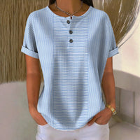 Casual Striped Blouse - Blue