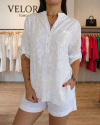Chantal | Floral Print Blouse - White