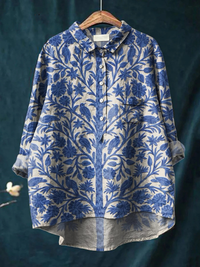 Rosie | Women's Indian Art Floral Vintage Print Casual Shirt - Multicolour