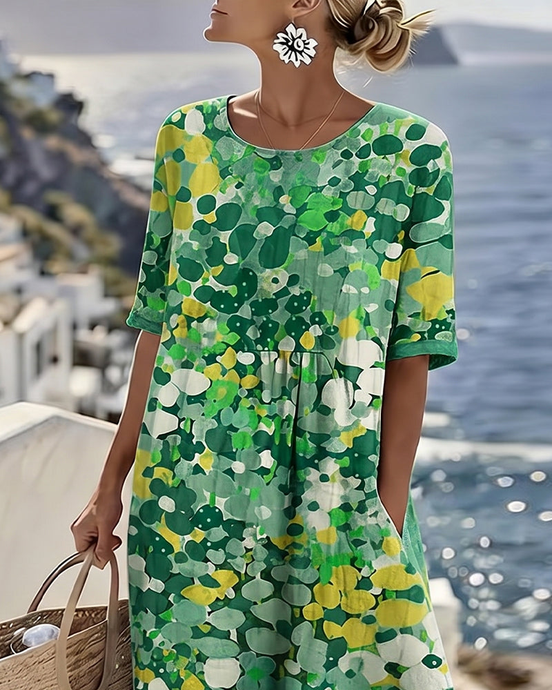 ELENA™ - ELEGANT FLORAL SUMMER MIDI DRESS (Restocked)