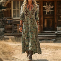 Evelyn | Vintage-Inspired Long Sleeve Casual Dress - Multicolor