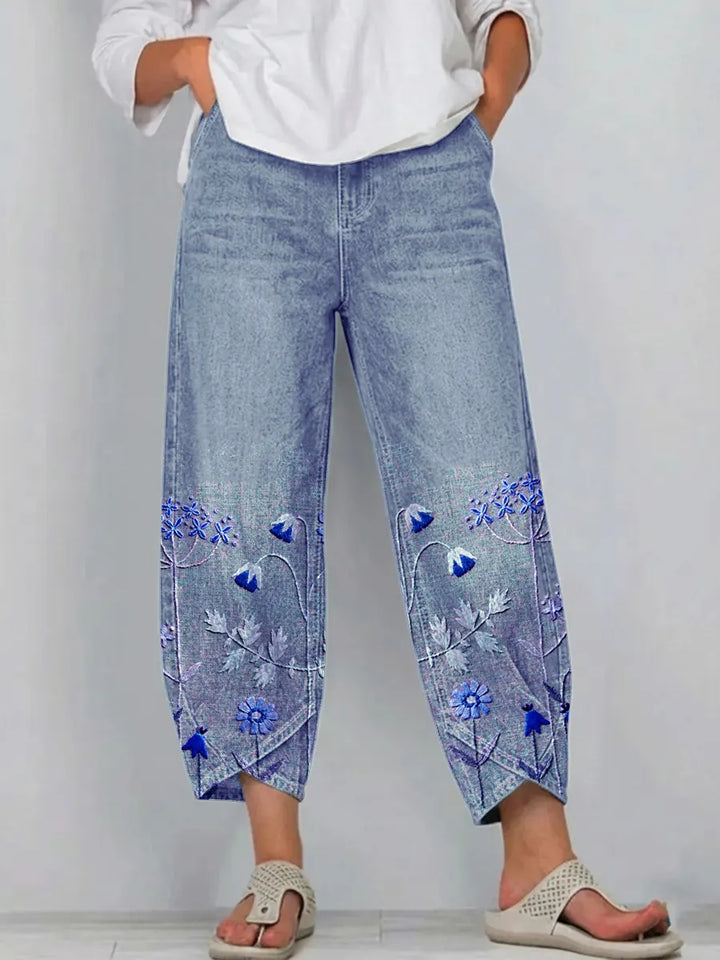 Hazel - Casual Embroidered Pants