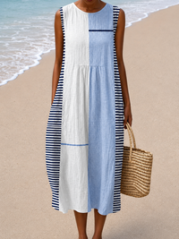 Claire - Women's Sleeveless Midi Dress with Relaxed Fit - S