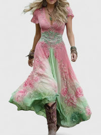Sydneighh | Elegant Women Maxi Dress - Pink