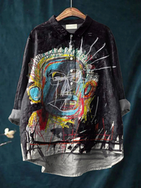Matilda | Vintage Abstract Figure Painting Art Print Casual Shirt - Multicolour