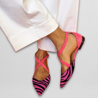 Fern - Ballet Flats with Straps - Pink
