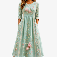 Blush Rose Garden Grace Midi Dress - S