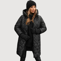 LENARA – COSY QUILTED COAT - Black