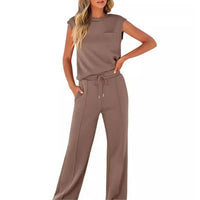 KAIYA – Casual Summer Lounge Co-Ord - Brown