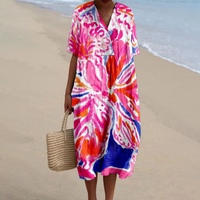 Amara™ | Vibrant Tie-Dye Summer Dress - Pink Mix