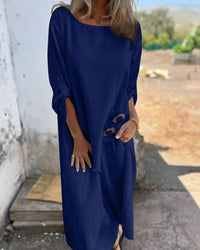 Isabelle | Relaxed Linen Blend Set - Blue