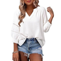 GIANNA™ - Casual Elegant Lantern Sleeve Summer Blouse - White