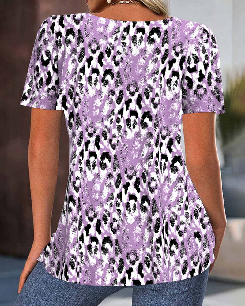 Laura | Round Neck Short Sleeve Printed T-Shirt