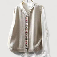 ALINA | Classic Knitted Vest - White