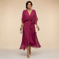 Monica | V-neck dress - Purple