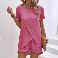 AMALIA™ – Elegant Summer Co-ord Lounge Set - Rose Red