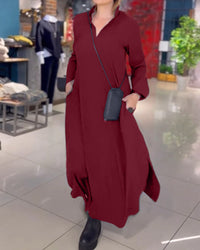Tara™ | Elegant Flowing Women Maxi Dress - Burgundy