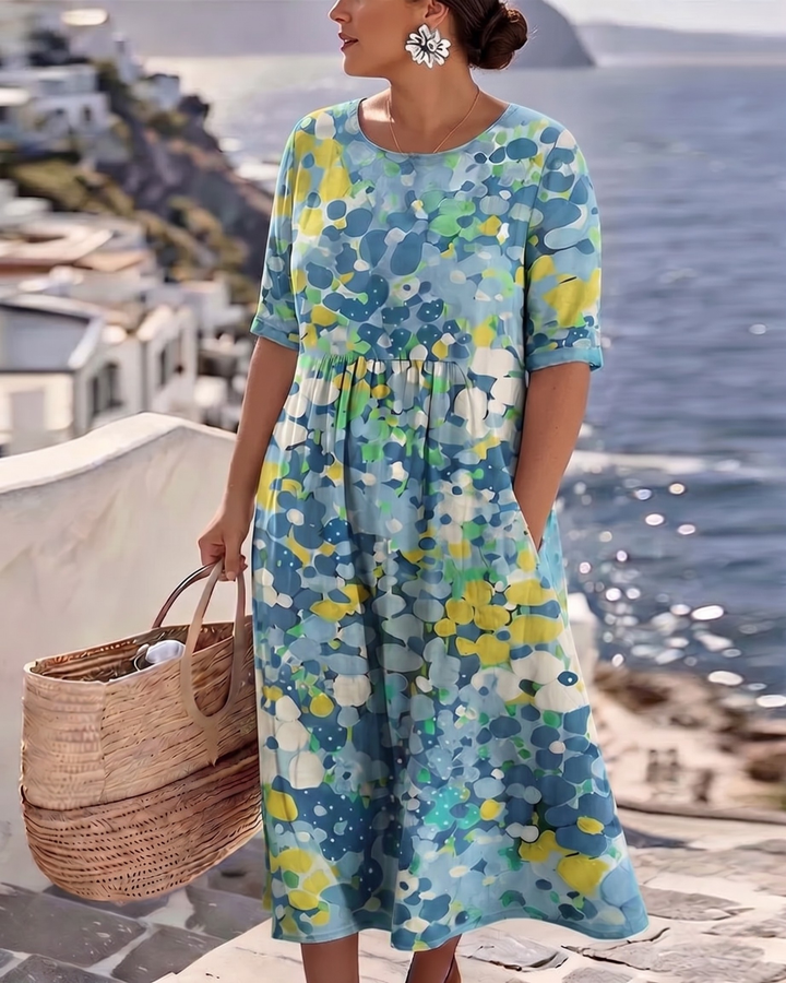 ELENA™ - ELEGANT FLORAL SUMMER MIDI DRESS (Restocked)