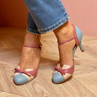 Orthopedic Real Leather Heels - Blue