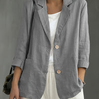 Margaret – Casual Cotton Blazer - Grey