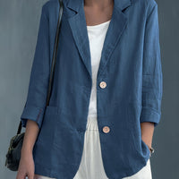 Margaret – Casual Cotton Blazer - Blue