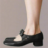 Comfortable Orthopedic Mary Jane Heels - Black