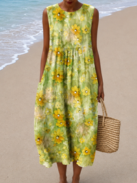 Madison - Women's Sleeveless Midi Dress with Relaxed Fit - S