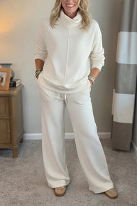 Colleen™ | Women Casual Turtle-neck 2 Piece - White
