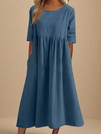 Miranda | Classic Sleeve Dress - Blue