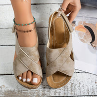 Ava | Comfort Wedge Sandals - Khaki