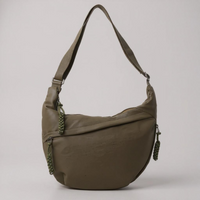Crossbody Bag – Water-Resistant Nylon - Olive Green