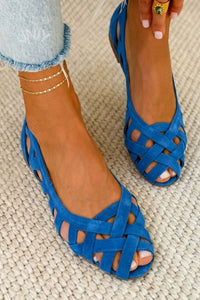 Quennie - Woven Summer Sandals - Blue