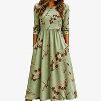 Sage Meadow Floral Pocket Midi Dress - S